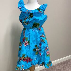 Hawaii Hangover tropical Santa Christmas ruffle sleeveless dress size 8